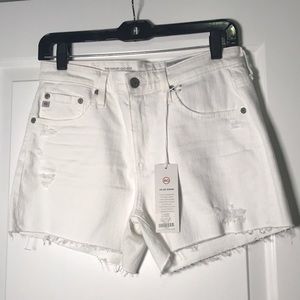 AG White Cutoff Shorts